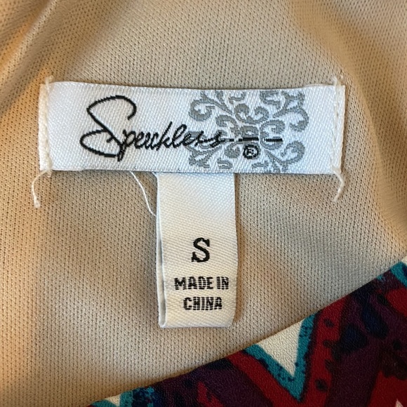 Speechless Shift Dress Burgundy Navy Chevron Print - Picture 11 of 14